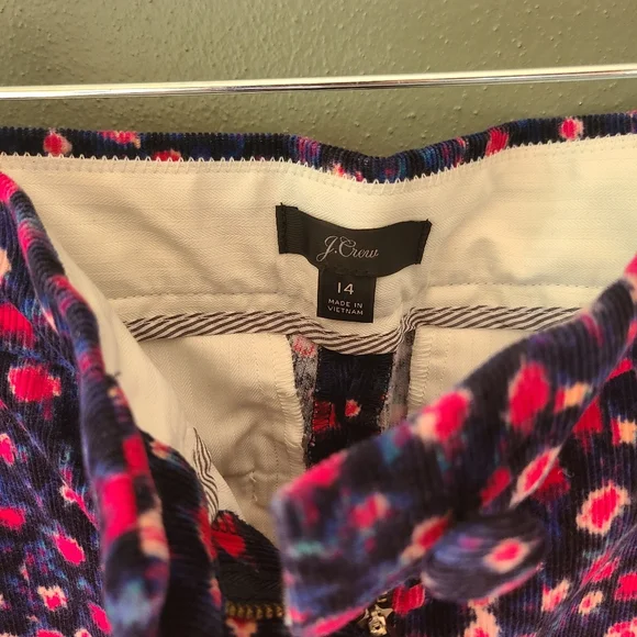 J. Crew Kickout Floral Corduroy Pants, Size 14 - Picture 4 of 4